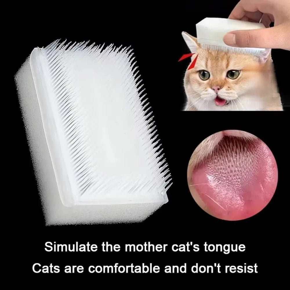 Pet Grooming Massage Brush – Silicone Cat Tongue Design