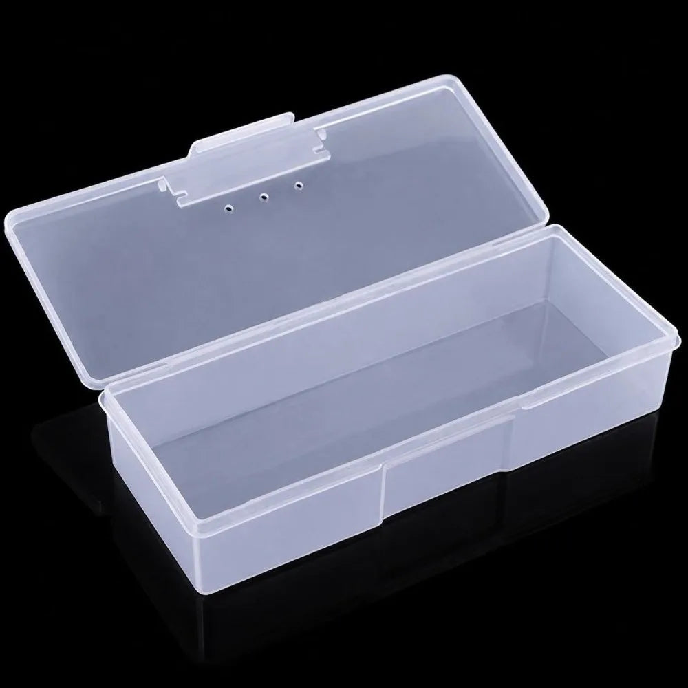 Clear Plastic Nail Art Storage Box with Double Fasteners