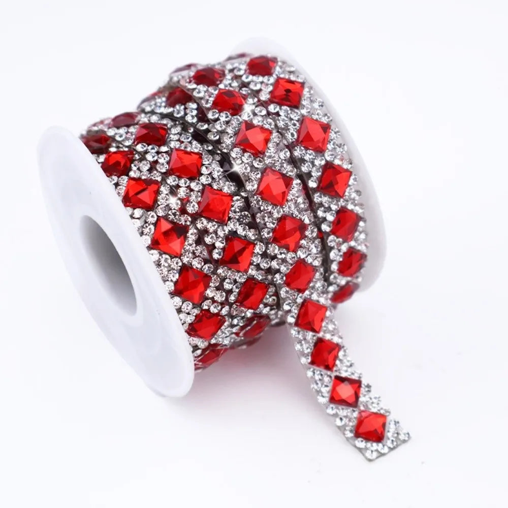 3 Yards Self-Adhesive Square Rhinestone Strip | DIY Trim