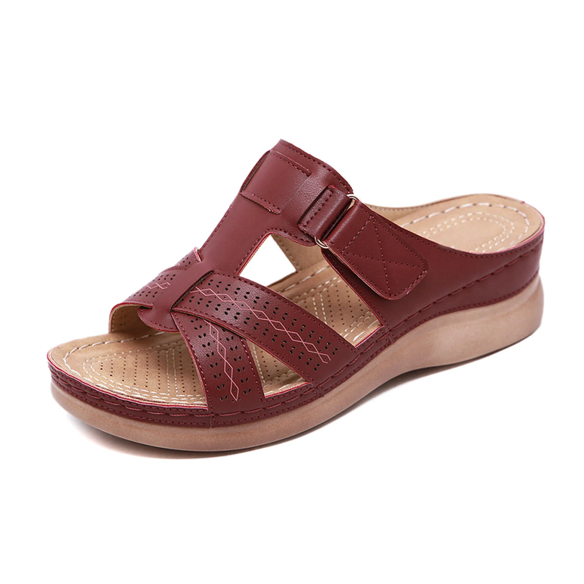 Women's Open Toe Wedge Sandals – Anti-Slip Breathable Flats