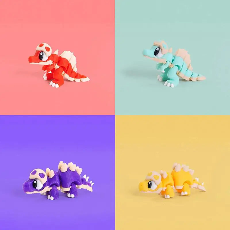 3D Printed Eggshell Dinosaur Figure – Movable Joints Desk Toy