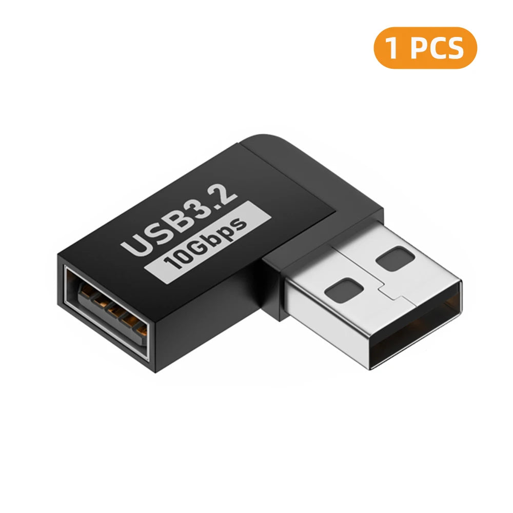 USB-A Female to Male Adapter 90°/180° Angled 10Gbps Converter