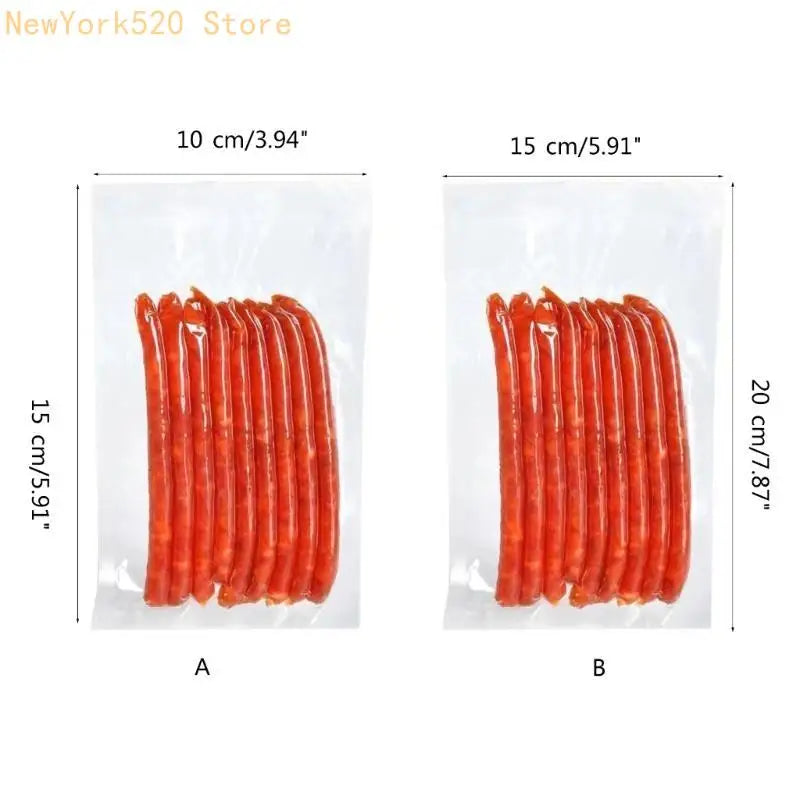 100-Pack Clear Vacuum Sealer Bags – Airtight Food Storage