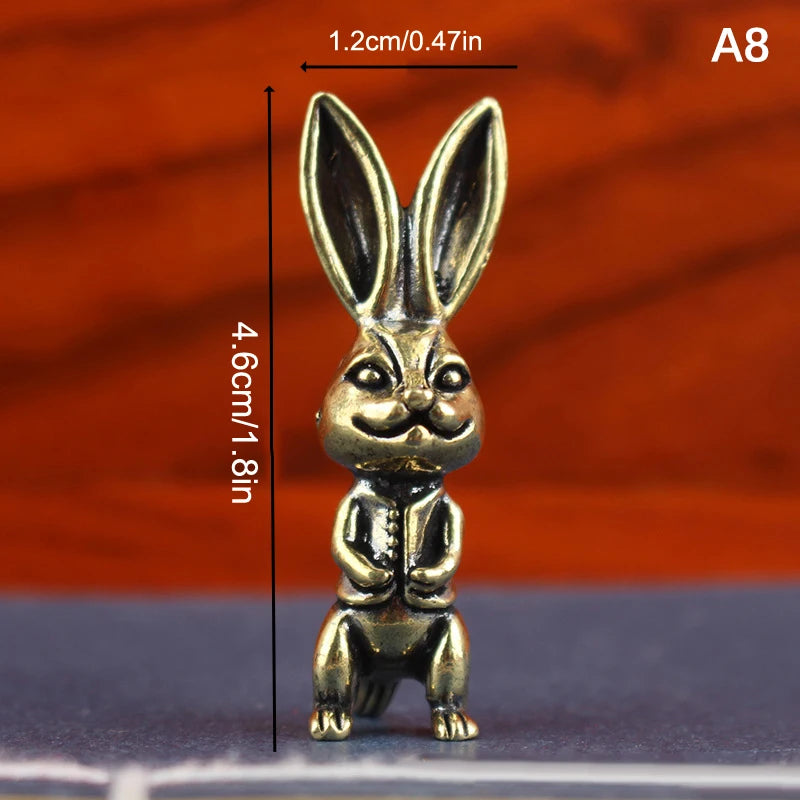 Vintage Brass Rabbit Statue – Feng Shui Figurine & Easter Décor
