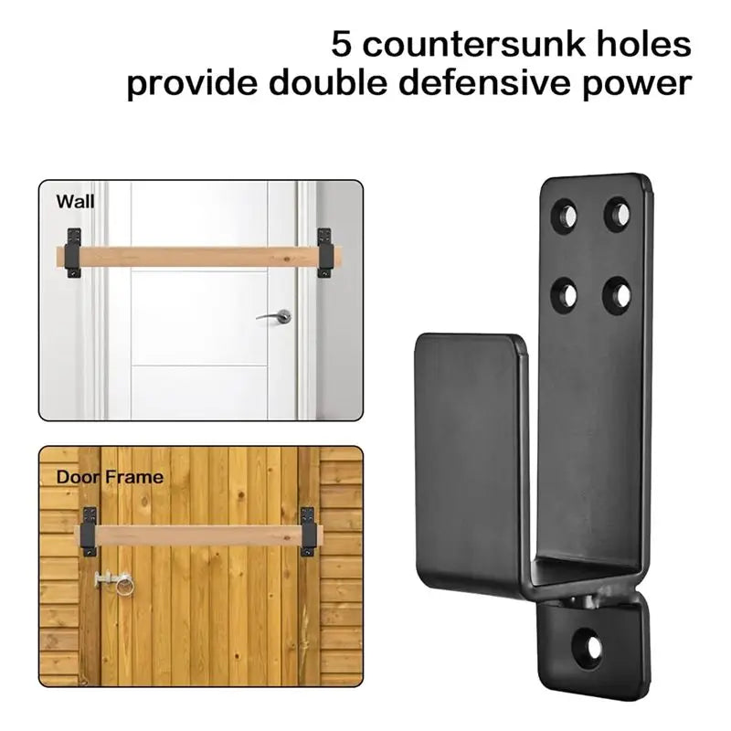 4-Pack Door Barricade Brackets – 2x4 Bar Holder Home Security