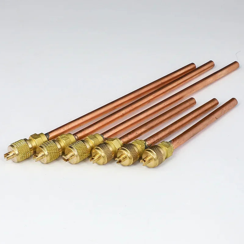 5-Pack Brass Refrigerant Charging One-Way Valve – AC Welding Type