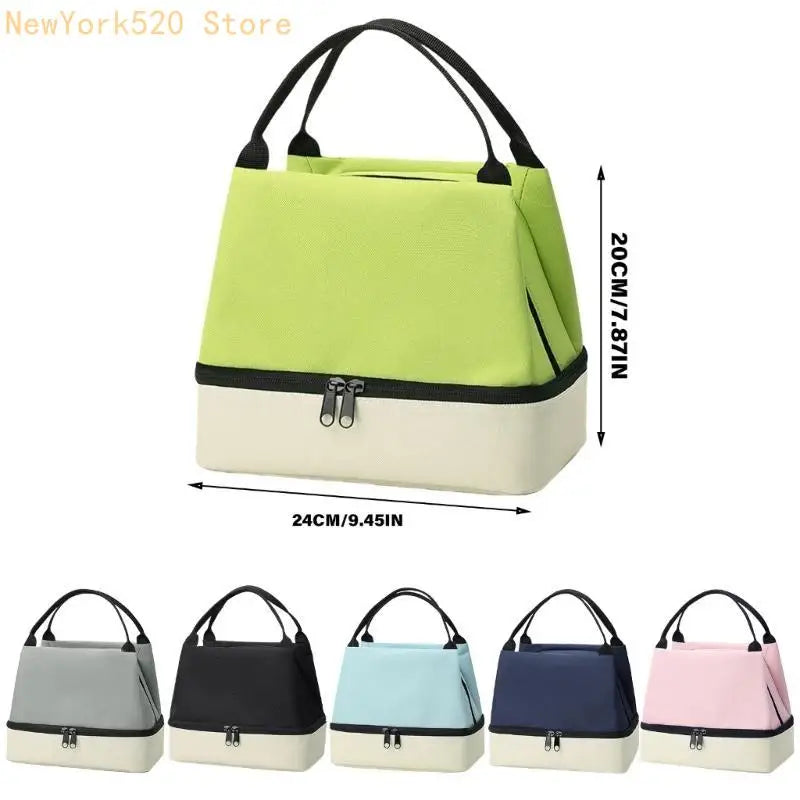 Insulated Lunch Bag Double Compartment Oxford Cloth | 6 Colors