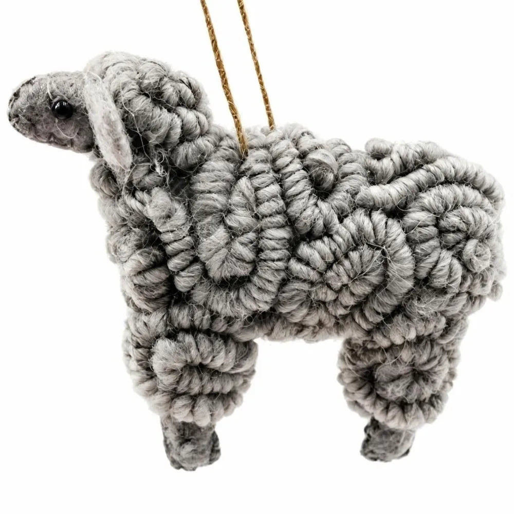 Wool Felt Sheep Christmas Ornament – Handmade Tree Decor