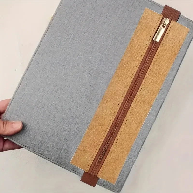 Minimalist PU Leather Pencil Case Zippered Pouch | Office & Travel