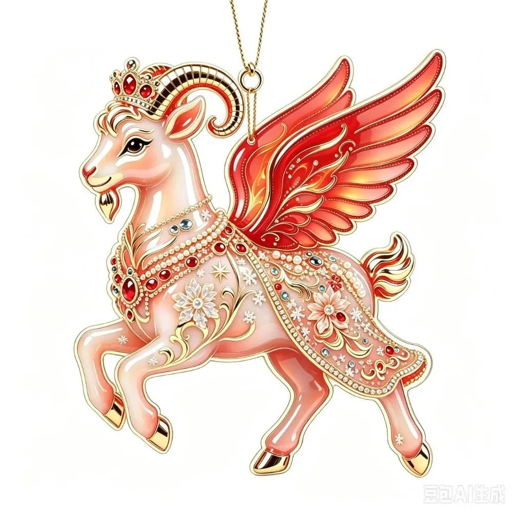 Goat Hanging Ornaments Acrylic Rhinestone Christmas Decor 3/4/5 PCS