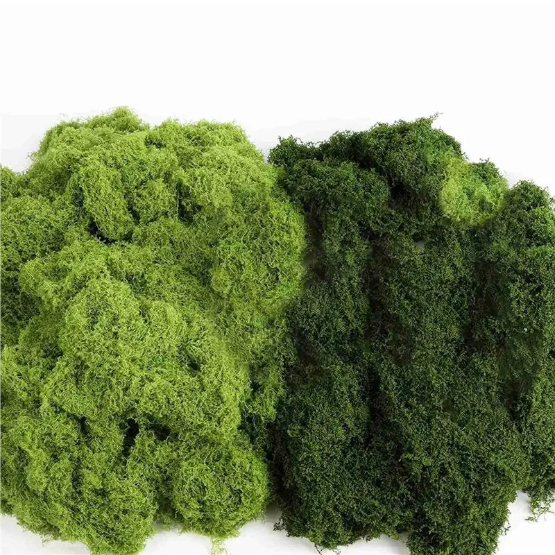 Fake Moss for Crafts 14.1 OZ Light & Dark Green Faux Moss