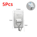 Rotating Self-Adhesive Stainless Steel Wall Hooks – 5 Pack