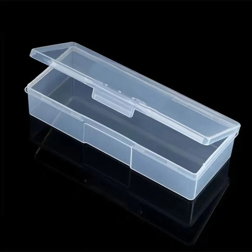 Clear Plastic Nail Art Storage Box with Double Fasteners
