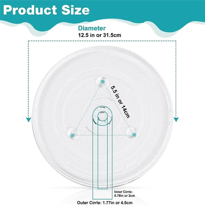 12.5" Glass Microwave Turntable Replacement Tray – Y-Bottom