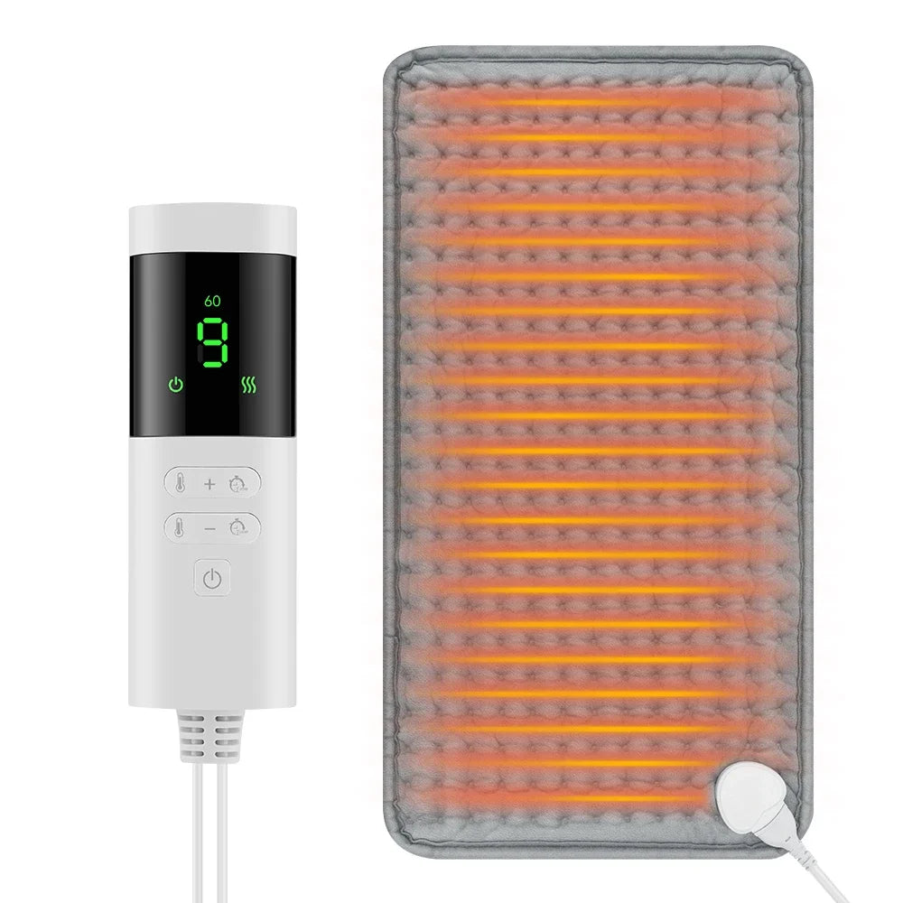 VIBE Electric Heating Pad 9-Level Temp 4-Mode Timer 30×60cm