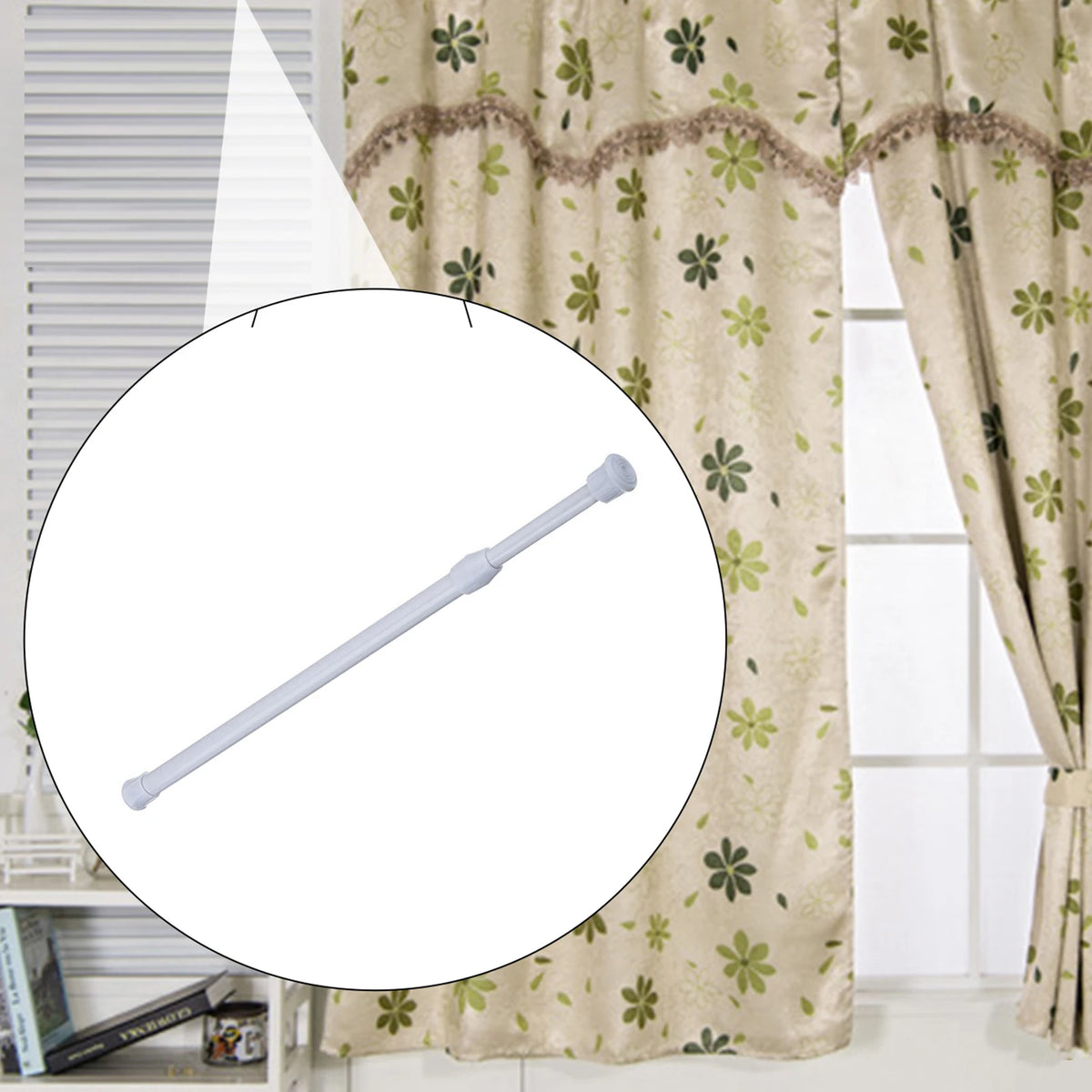 Spring Tension Curtain Rod – No-Drill Adjustable Bar 32–90cm