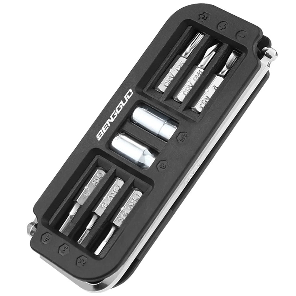 10-in-1 Bicycle Multi-Tool Hex Wrench & Bit Socket Kit