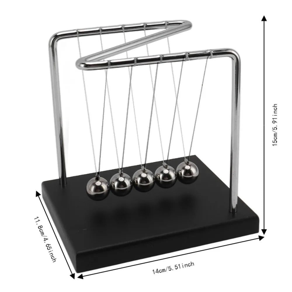 Newton's Pendulum Ball – Stainless Steel & Wood Desktop Decor