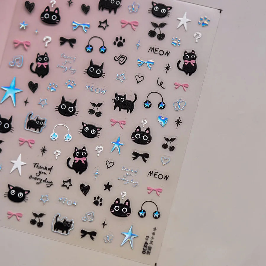 5D Embossed Teddy Bear Nail Art Stickers – DIY Manicure Decals