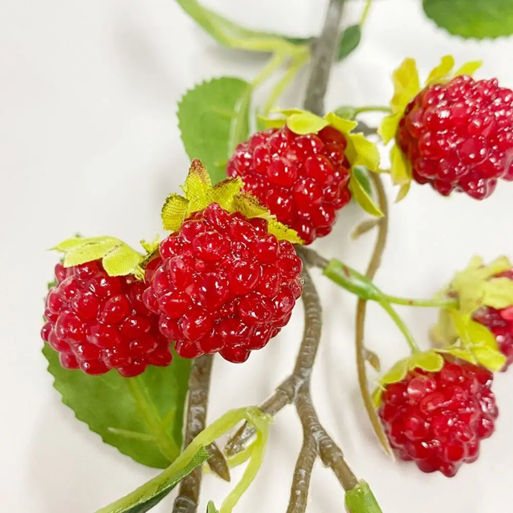 Artificial Raspberry Berry Branches – Faux Fruit Floral Stems