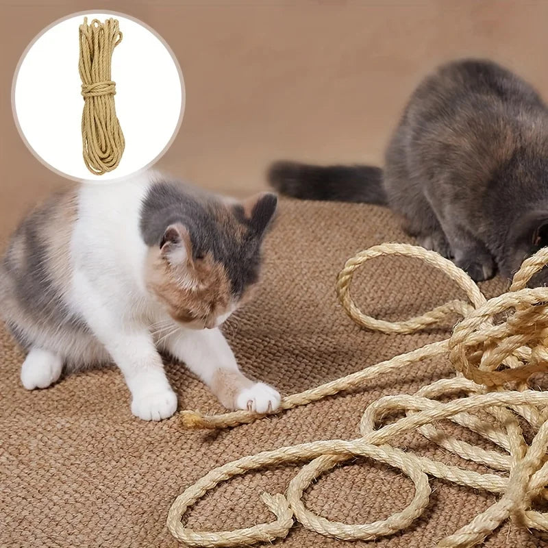 10M Natural Jute Rope Cat Scratcher & Furniture Protector