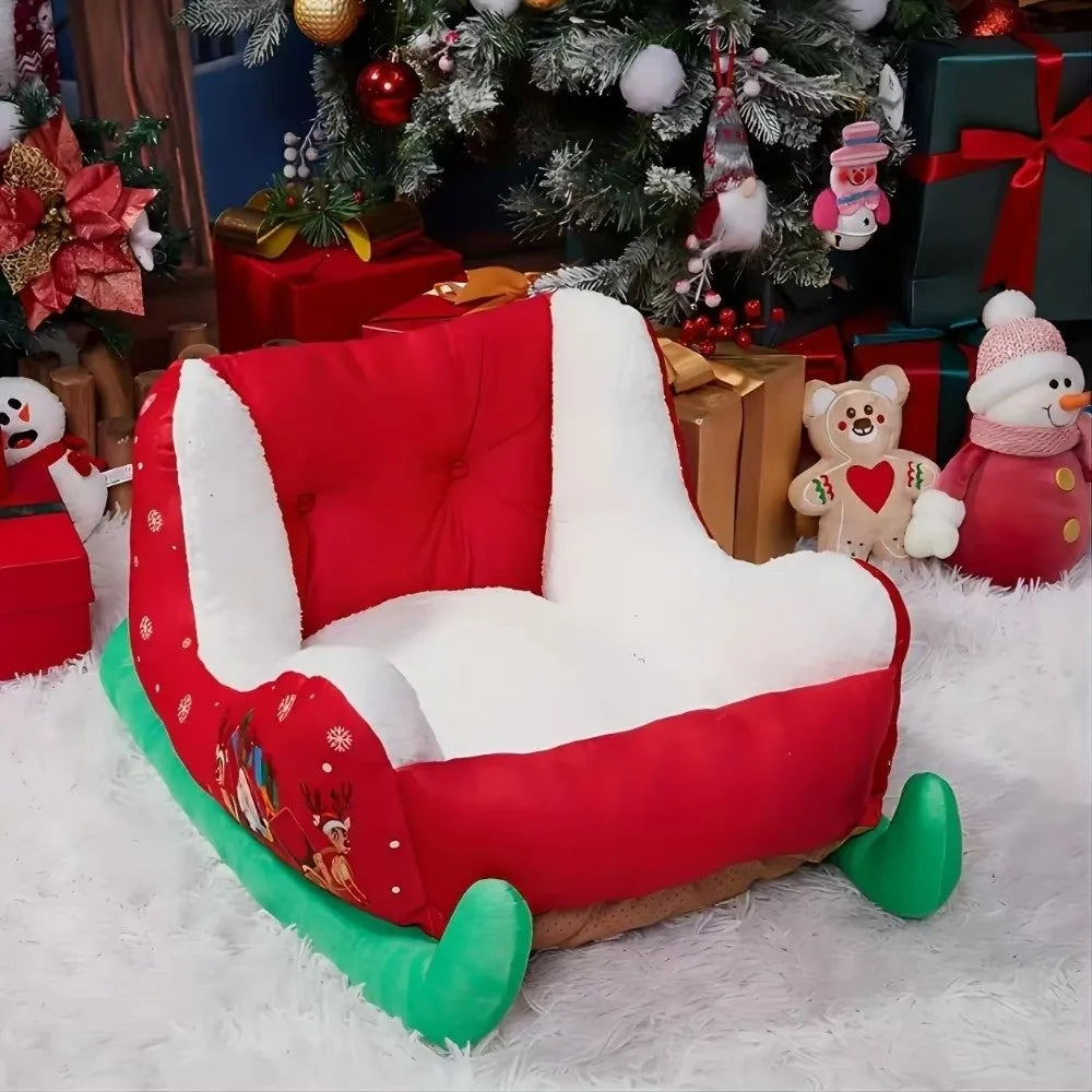 Faux Fur Sleigh Dog Bed – Warm, Festive & Washable
