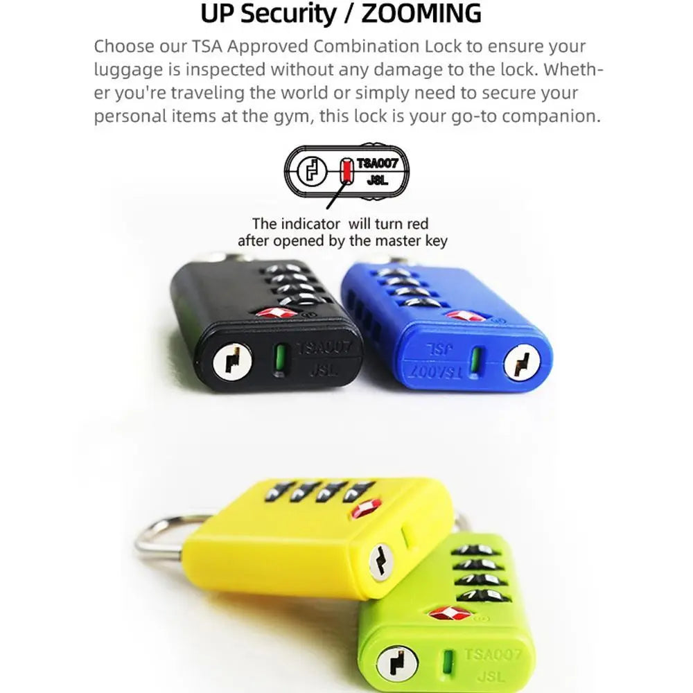 TSA 4-Digit Combination Padlock for Travel Luggage