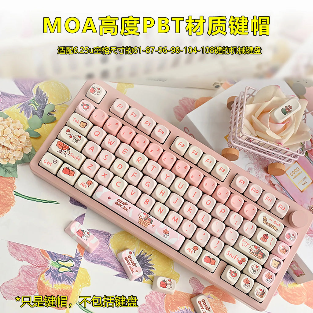 104-Key Christmas PBT MOA Keycaps – Dye Sublimation Cherry MX