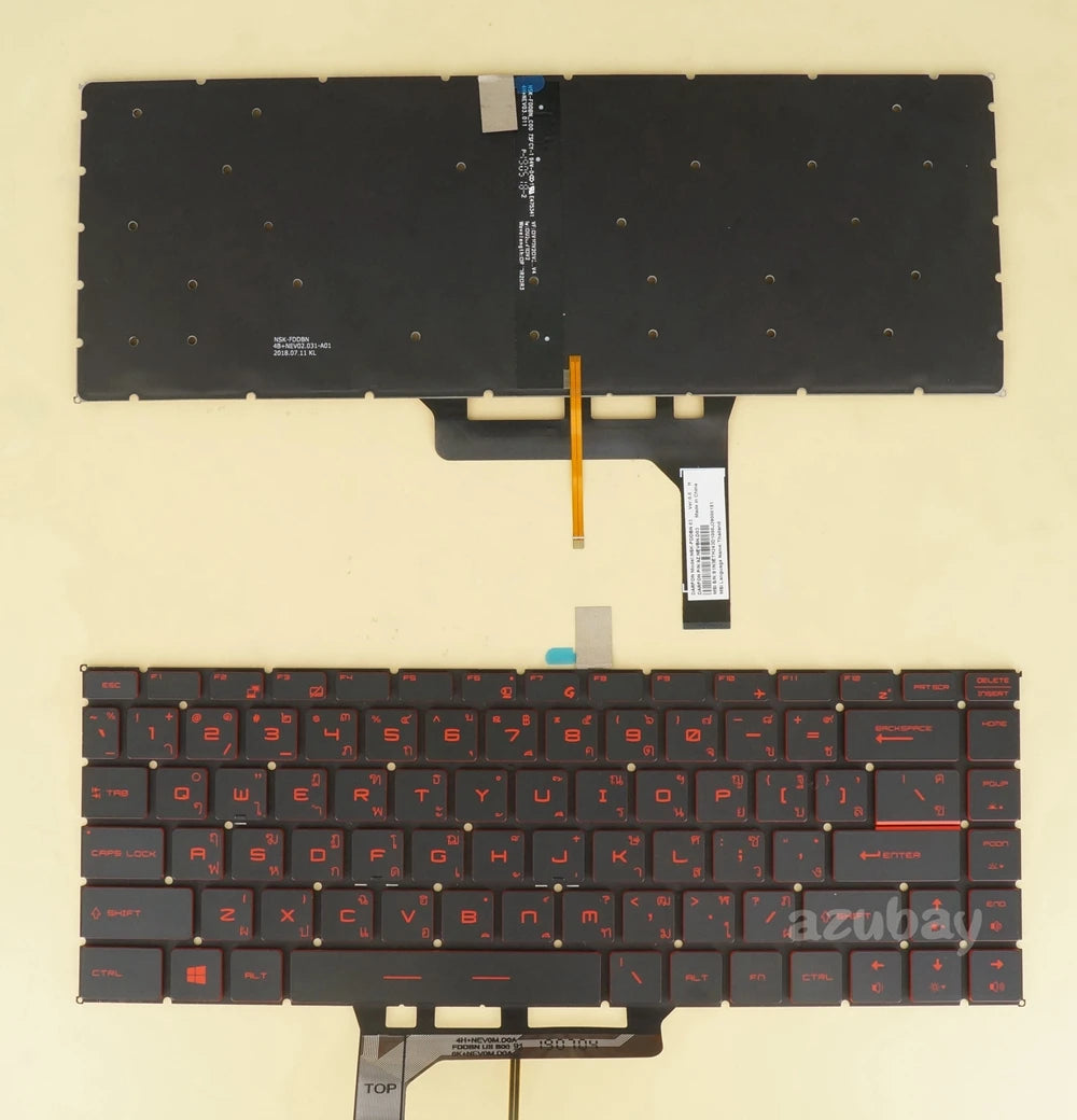 AZUBAY Backlit Keyboard for MSI PS63 Modern 8M 8RC 8SC
