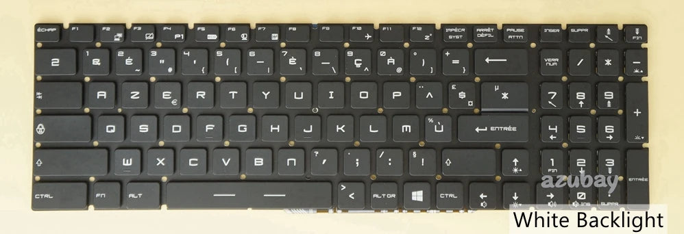 White Backlit Keyboard for MSI WT75 P75 WE65 WE75 Multi-Language