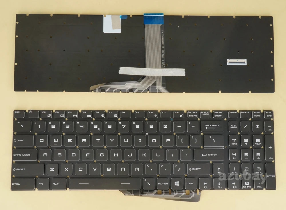 MSI GE75 Raider Keyboard Replacement US Russian Per-Key RGB