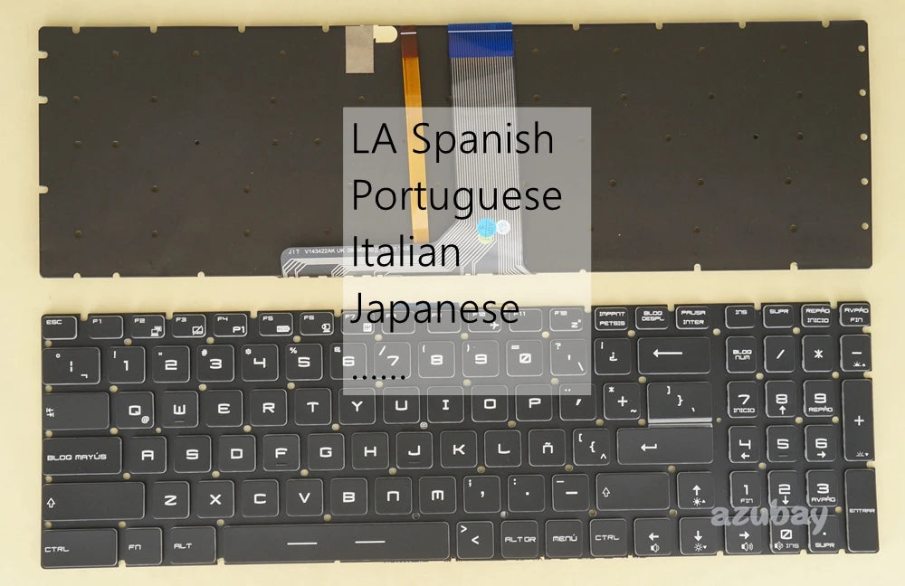 RGB Backlit MSI Laptop Keyboard – Spanish Portuguese Italian Japanese