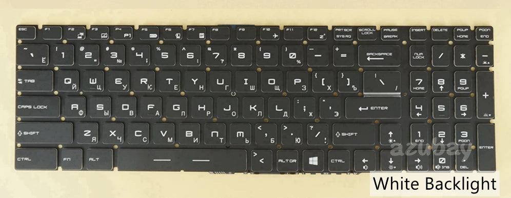 White Backlit Keyboard for MSI WT75 P75 WE65 WE75 Multi-Language