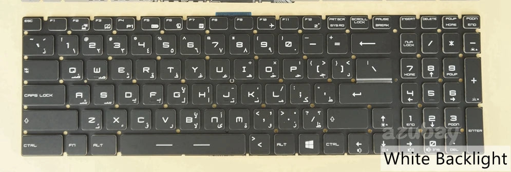 White Backlit Keyboard for MSI WT75 P75 WE65 WE75 Multi-Language