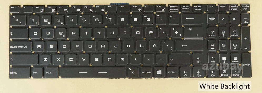White Backlit Keyboard for MSI WT75 P75 WE65 WE75 Multi-Language
