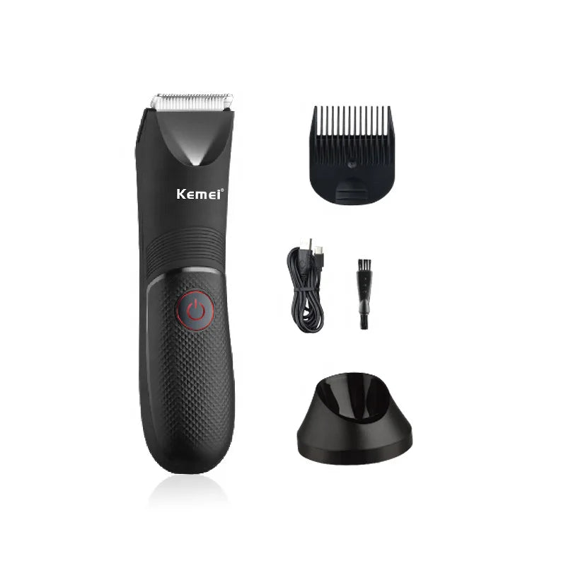 Kemei Ceramic Blade Body Hair Trimmer – Waterproof Wet & Dry
